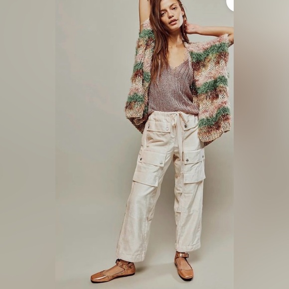 Free People Pants - Free People Skip a Beat Velvet Cargo pants in light pink/ blush. Worn once EC